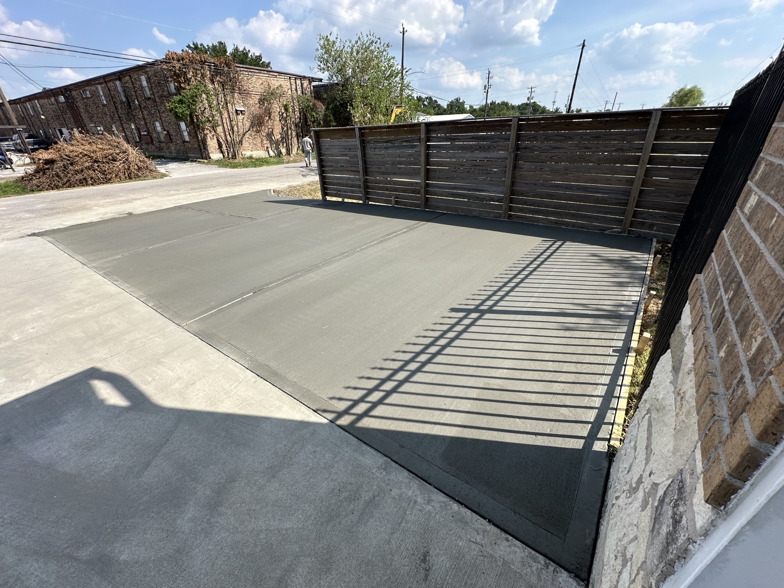 Finished concrete driveway